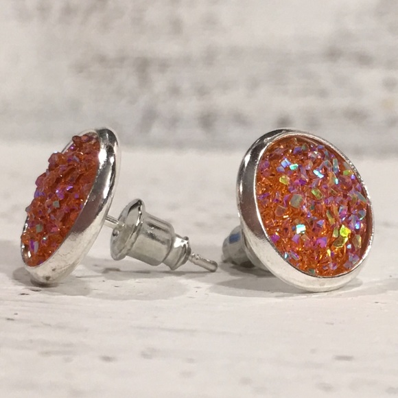 Acrylic ( Druzy Look Like ) Earrings Set of 6 - Picture 7 of 8